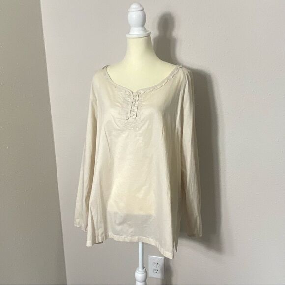 Bit & Bridle 100% Cotton Lightweight Striped Peasant Tunic Top Women's Size 1X - Picture 14 of 16